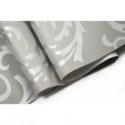 Randy & Travis Machinery Wallpaper Silver Flower Pattern Non-woven Wall Paper Roll