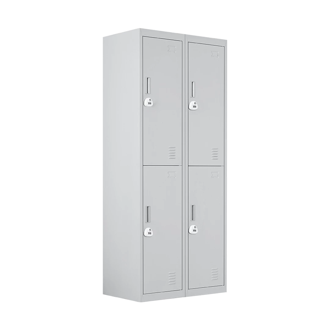 Salvatore Angelotti Grey Four-Door Office Gym Shed Storage Locker- 3-Digit Combination Lock Furniture