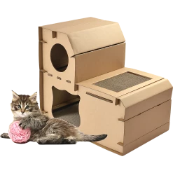 Randy & Travis Machinery Home & Lifestyle Cat Cardboard House Tree Tower Condo Scratcher Pet Post Pad Mat Furniture