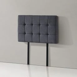 Palermo Furniture Grey Linen Fabric Single Deluxe Tufted Headboard Bedhead