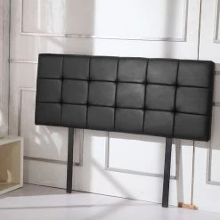 Palermo Double PU Leather Bed Deluxe Headboard Bedhead - Black Furniture