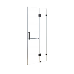 Della Francesca 100 X 200cm Wall To Wall Frameless Shower Screen In Black Hardware With Square Handle DIY & Renovation