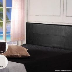 Palermo Queen Black PU Leather Bed Headboard Bedhead