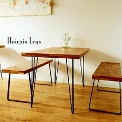 Randy & Travis Machinery Furniture Set Of 4 Industrial 3-Rod Retro Hairpin Table Legs 12mm Steel Bench Desk - 71cm
