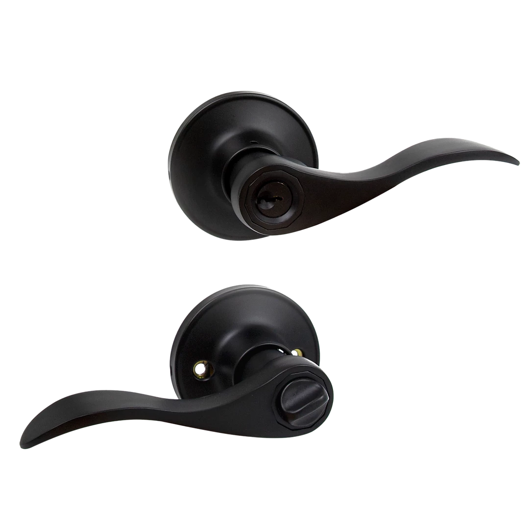 Randy & Travis Machinery Door Handle Set Lever Key Lock Function Black DIY & Renovation