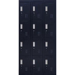 Salvatore Angelotti Furniture Black 12-Door Locker For Office Gym Shed School Home Storage - Standard Lock With 2 Keys