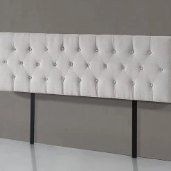Palermo King Linen Fabric Deluxe Headboard Bedhead In Beige