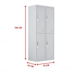 Salvatore Angelotti Grey Four-Door Office Gym Shed Storage Locker- 3-Digit Combination Lock Furniture