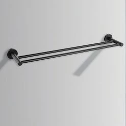 Della Francesca Double Classic Towel Bar Rail Bathroom Matte Black Finish DIY & Renovation