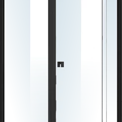 Della Francesca Front: (82~90) X 195cm Adjustable Semi Frameless Shower Screen In Black Side: (77~80) X 195cm DIY & Renovation