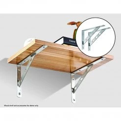 Randy & Travis Machinery Furniture L Bracket Heavy Duty Stainless Steel Solid Shelf Support Corner Brace 2-Pack