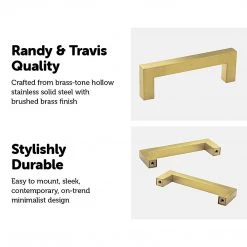 Randy & Travis Machinery 15x Brushed Brass Drawer Pulls Kitchen Cabinet Handles - Gold Finish 128mm DIY & Renovation