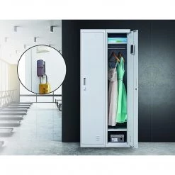 Salvatore Angelotti Grey One-Door Office Gym Shed Clothing Locker Cabinet - Padlock-operated Furniture