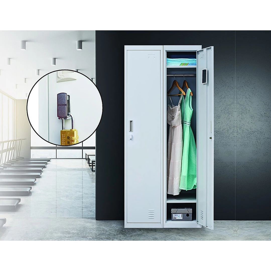 Salvatore Angelotti Grey One-Door Office Gym Shed Clothing Locker Cabinet - Padlock-operated Furniture