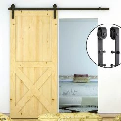 Randy & Travis Machinery Black Sliding Barn Door Hardware 1.8M
