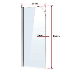 180° CHROME Pivot Door 6mm Safety Glass Bath Shower Screen By Della Francesca - 80 X 140cm DIY & Renovation