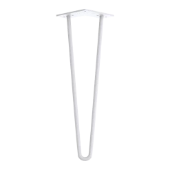 Della Francesca Set Of 4 White Industrial Retro Hairpin Table Legs 12mm Steel Bench Desk - 41cm Furniture