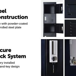 Salvatore Angelotti Furniture Six-Door Office Gym Shed Storage Lockers - Black