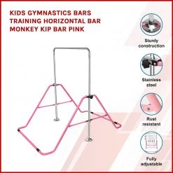 Randy & Travis Machinery Sports & Fitness Kids Gymnastics Bars Training Horizontal Bar Monkey Kip Bar Pink