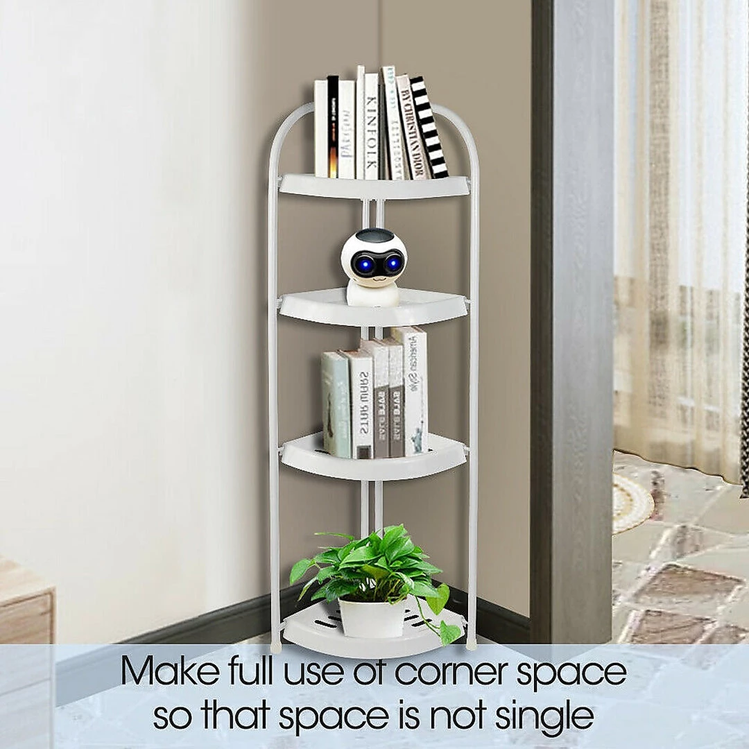 Randy & Travis Machinery Shower Corner Shelf White Caddy Bathroom Shelves Organiser Bath Storage Rack 4