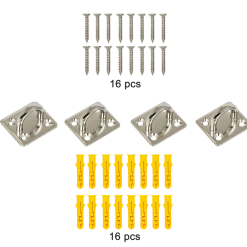 Randy & Travis Machinery 4X M6 304 Stainless Steel Oblong Pad Eye Plate Marine Hardware Staple Hook Outdoor & Leisure