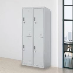 Salvatore Angelotti Grey Four-Door Office Gym Shed Storage Locker- 3-Digit Combination Lock Furniture