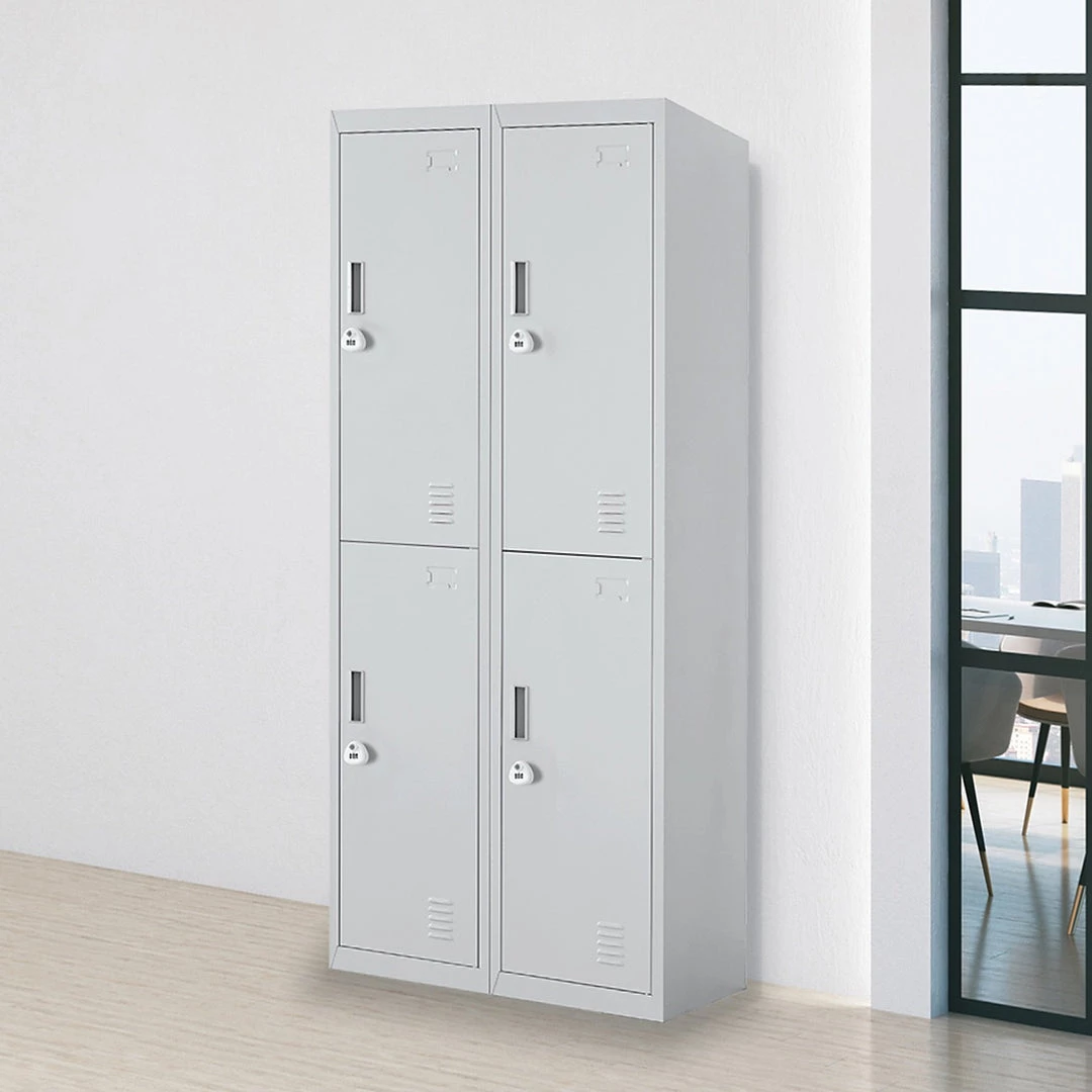 Salvatore Angelotti Grey Four-Door Office Gym Shed Storage Locker- 3-Digit Combination Lock Furniture