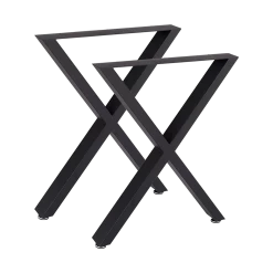 Della Francesca Furniture X-Shaped Table Bench Desk Legs Retro Industrial Design Fully Welded - Black
