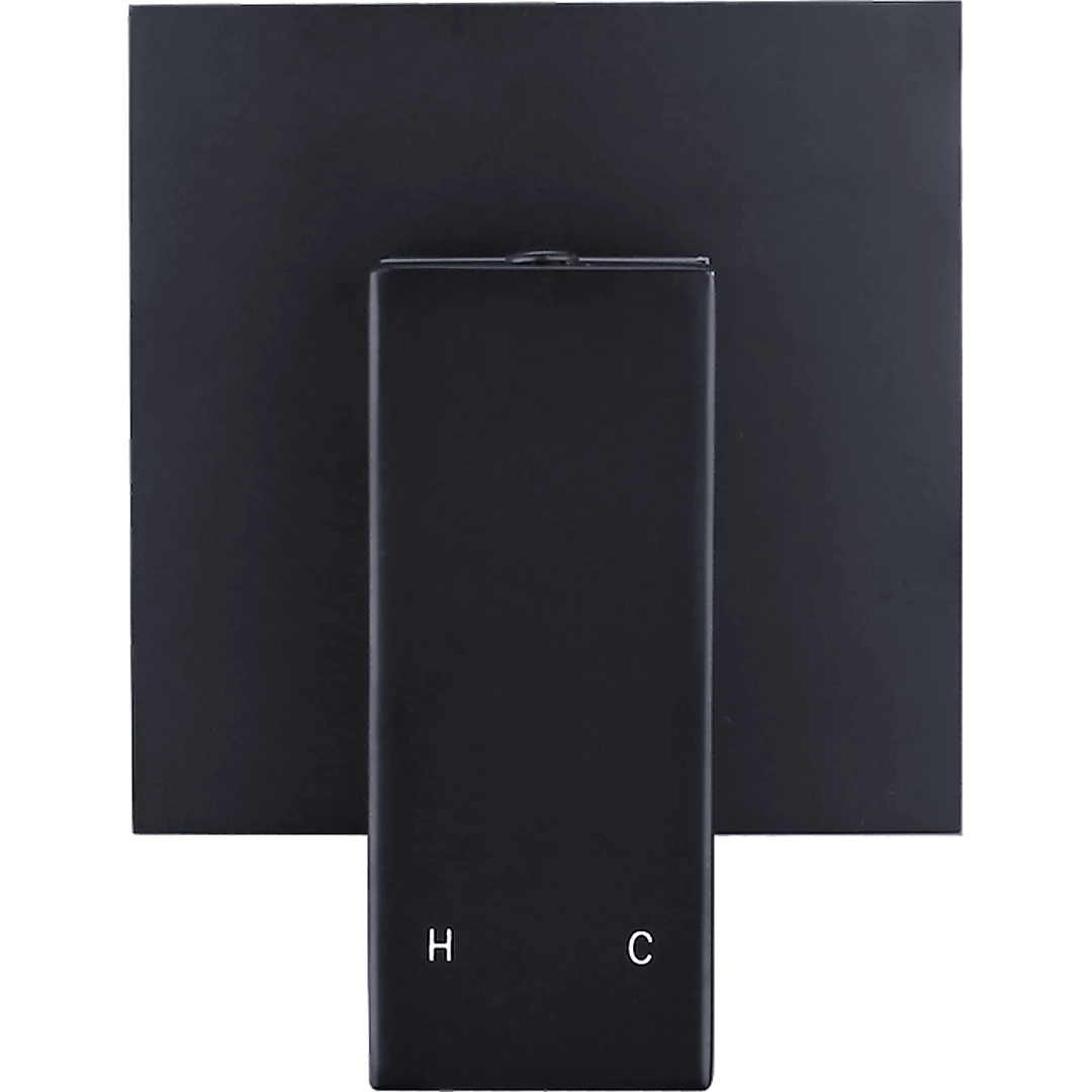 Della Francesca DIY & Renovation Polished Black Bathroom Shower Wall Mixer W/ WaterMark