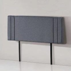 Palermo Furniture Grey Linen Fabric Double Deluxe Headboard Bedhead