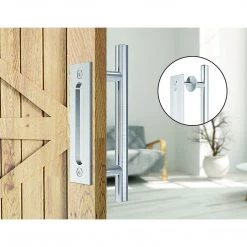 Randy & Travis Machinery 12" Barn Door Handle Sliding Flush Pull Wood Door Gate Hardware Stainless Steel DIY & Renovation
