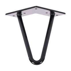 Della Francesca Set Of 4 Industrial Retro Hairpin Table Legs 12mm Steel Bench Desk - 11cm Black