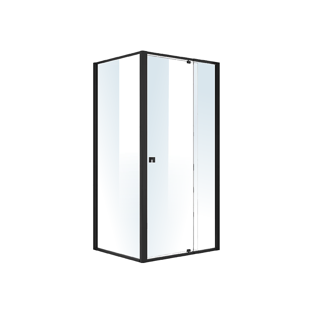 Della Francesca Front: (98~106) X 195cm Adjustable Semi Frameless Shower Screen In Black Side: (77~80) X 195cm DIY & Renovation