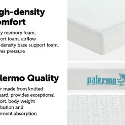 Furniture Palermo Single Mattress Memory Foam Green Tea Infused CertiPUR Approved