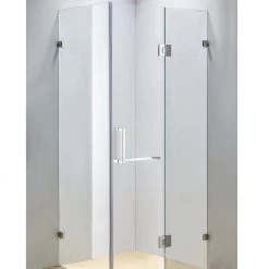 DIY & Renovation 120 X 80cm Frameless 10mm Glass Shower Screen By Della Francesca CHROME Hinges/Brackets And SQUARE Handle