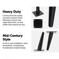 Randy & Travis Machinery 4 X 15cm Metal Furniture Legs Mid Century Retro Scandinavian Danish Sofa Feet DIY & Renovation