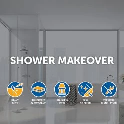 120cm Sliding Door Safety Glass Shower Screen By Della Francesca DIY & Renovation