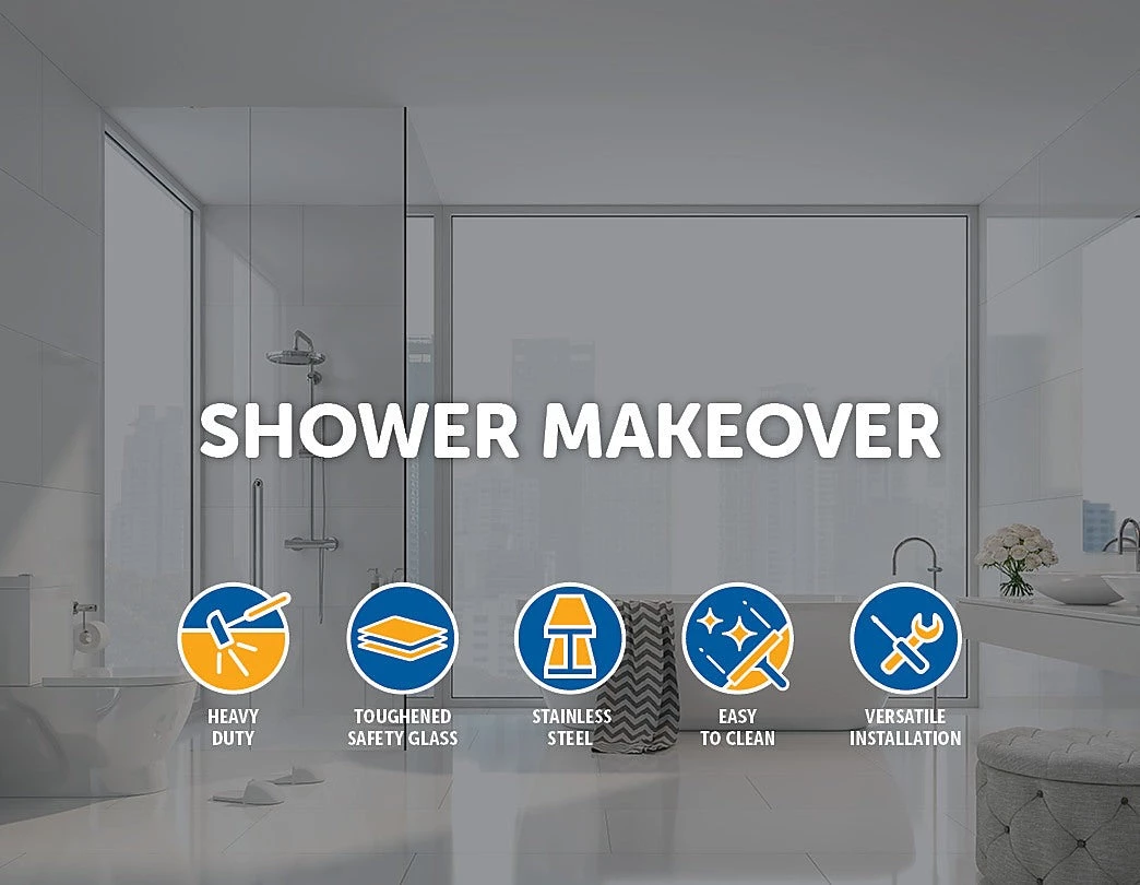 120cm Sliding Door Safety Glass Shower Screen By Della Francesca DIY & Renovation