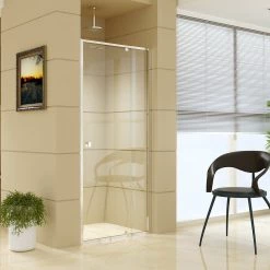 Della Francesca Front: (82~90) X 195cm Adjustable Semi Frameless Shower Screen In Chrome No Side Return DIY & Renovation