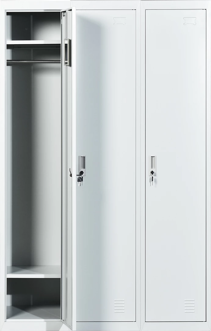 Salvatore Angelotti Furniture Three-Door Side By Side Office Gym Shed Storage Locker