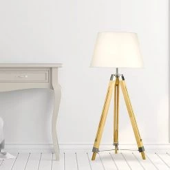 FactoryFast.com.au Modern Floor Lamp Wood Tripod Home Bedroom Reading Light 145cm