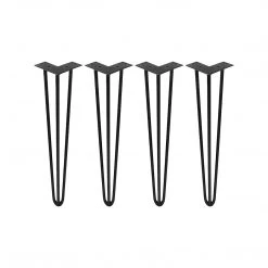Randy & Travis Machinery Furniture Set Of 4 Industrial 3-Rod Retro Hairpin Table Legs 12mm Steel Bench Desk - 41cm