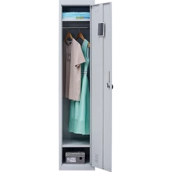 Salvatore Angelotti Furniture Grey One-Door Office Gym Shed Clothing Locker Cabinet - 4-Digit Combination Lock