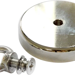 Randy & Travis Machinery Games & Hobbies Round Neodymium Fishing Magnet With Countersunk Hole And Eyebolt, 500 LBS Pull