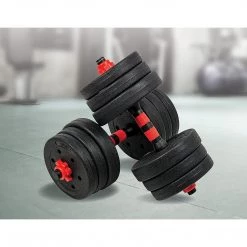Randy & Travis Machinery 20kg Adjustable Rubber Dumbbell Set Barbell Home GYM Exercise Weights Sports & Fitness