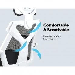 Randy & Travis Machinery Office Chair Gaming Computer Chairs Mesh Back Foam Seat - White Furniture