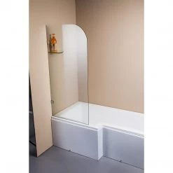 DIY & Renovation 70 X 145cm Frameless Glass Bath Screen By Della Francesca Nickel Finish