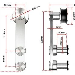 Randy & Travis Machinery DIY & Renovation Sliding Barn Door Hardware Stainless Steel