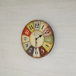 Randy & Travis Machinery Home & Lifestyle Large Colourful Wall Clock Kitchen Office Retro Timepiece