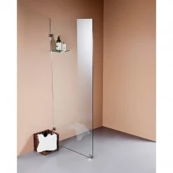 Della Francesca DIY & Renovation 70 X 200cm Frameless 10mm Safety Glass Shower Screen Nickel Finish